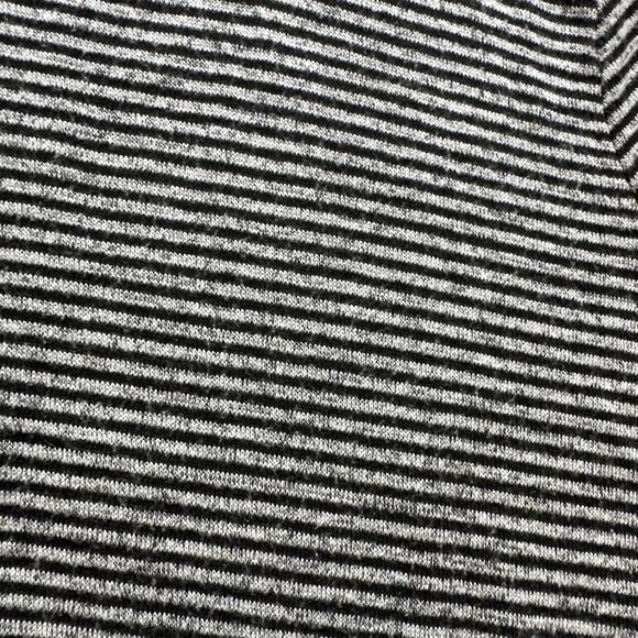 Premise womans size MED long sleeve black grey stripe hooded sweater top - Picture 2 of 4